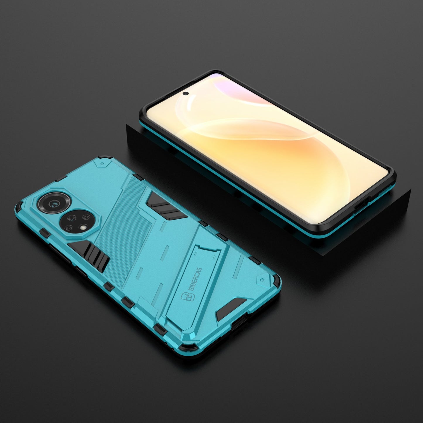 Kickstand Anti-Scratch Anti-Drop Stylish Dual Layer Hard PC Soft TPU Rugged Protective Phone Case for Huawei nova 9/ Honor 50
