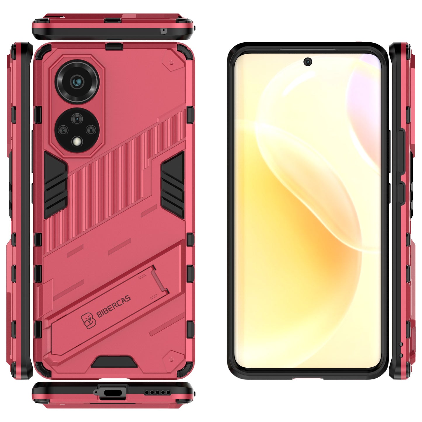 Kickstand Anti-Scratch Anti-Drop Stylish Dual Layer Hard PC Soft TPU Rugged Protective Phone Case for Huawei nova 9/ Honor 50