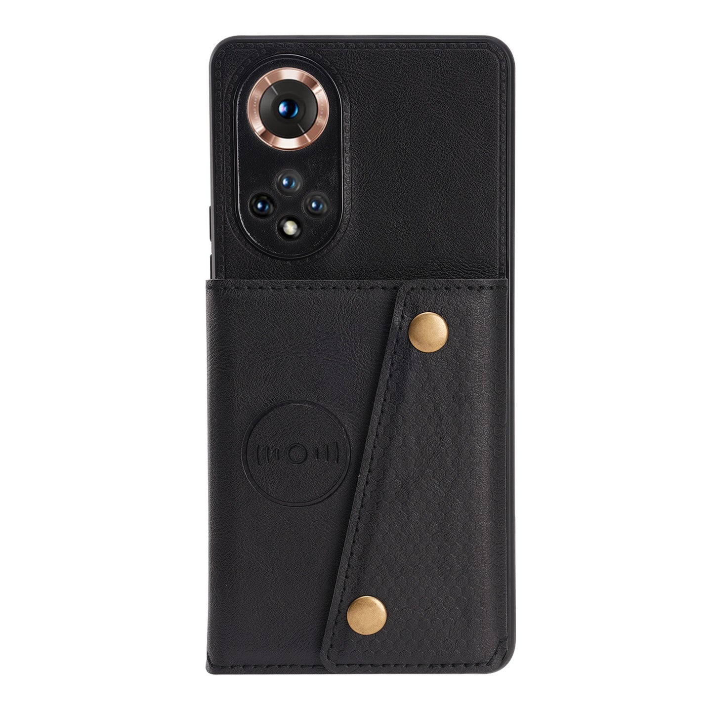 Built-in Vehicle Magnetic Sheet Card Slots Shockproof Stylish PU Leather Coated TPU Case for Honor 50