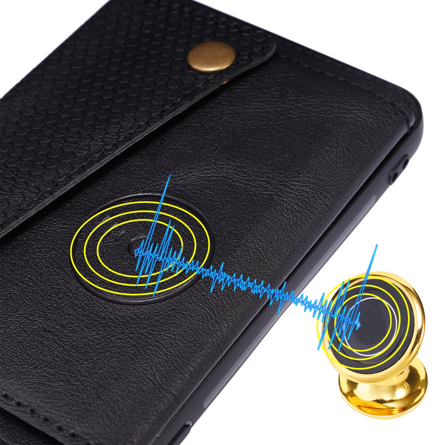 Built-in Vehicle Magnetic Sheet Card Slots Shockproof Stylish PU Leather Coated TPU Case for Honor 50
