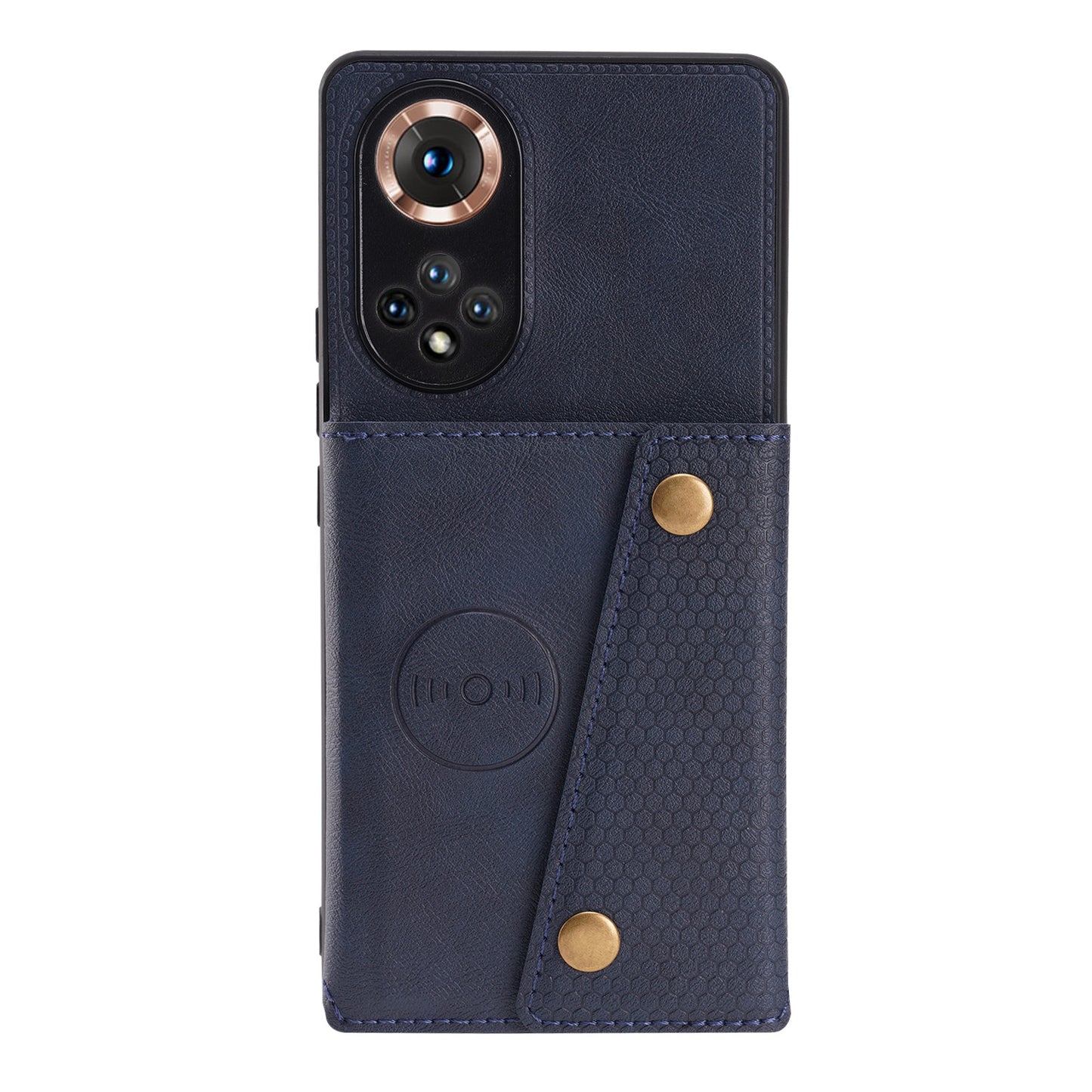 Built-in Vehicle Magnetic Sheet Card Slots Shockproof Stylish PU Leather Coated TPU Case for Honor 50
