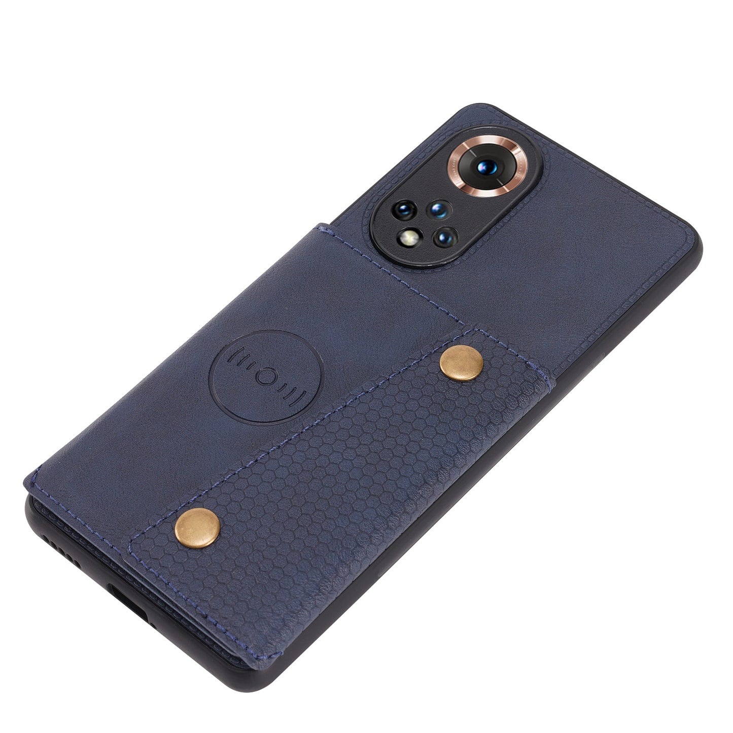 Built-in Vehicle Magnetic Sheet Card Slots Shockproof Stylish PU Leather Coated TPU Case for Honor 50