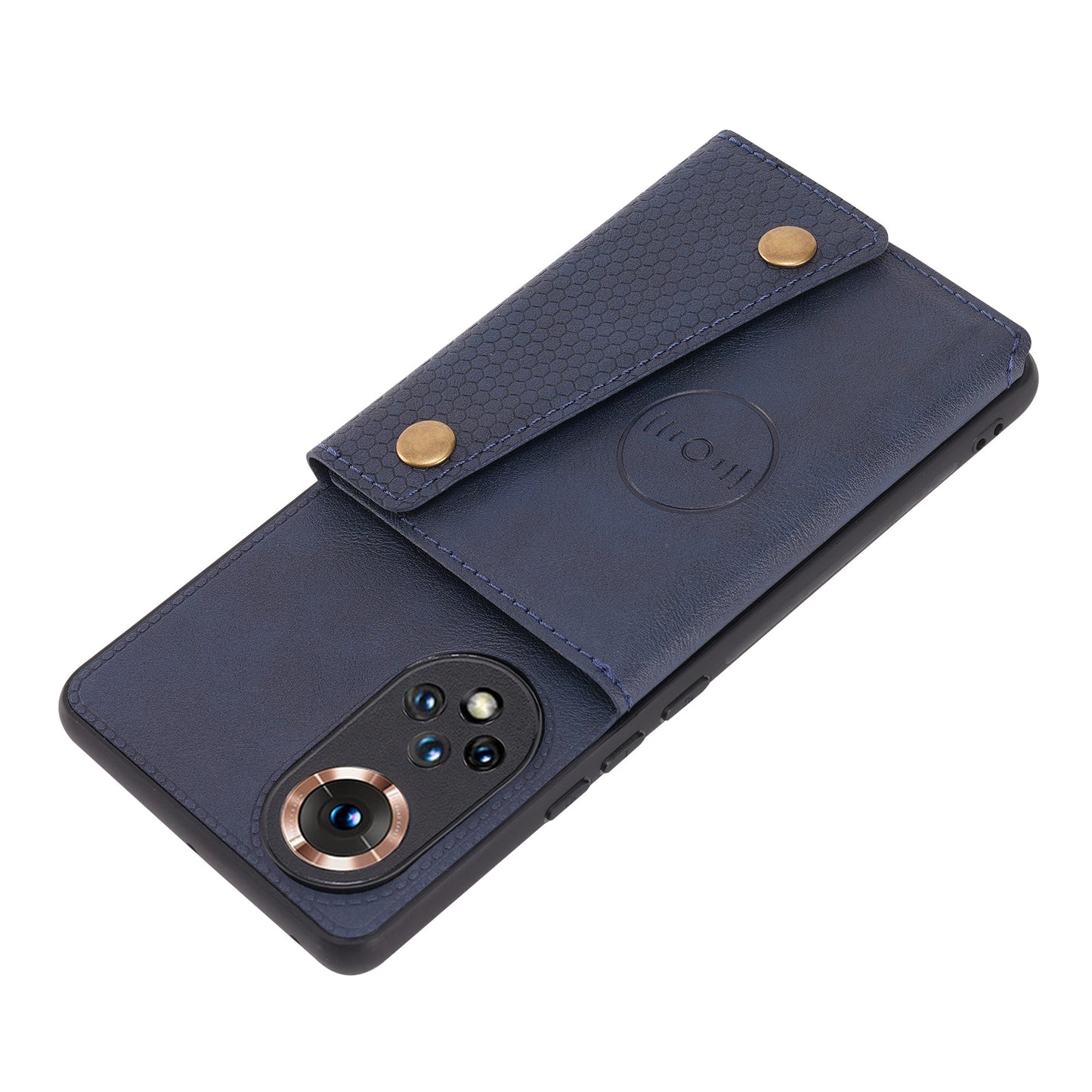 Built-in Vehicle Magnetic Sheet Card Slots Shockproof Stylish PU Leather Coated TPU Case for Honor 50