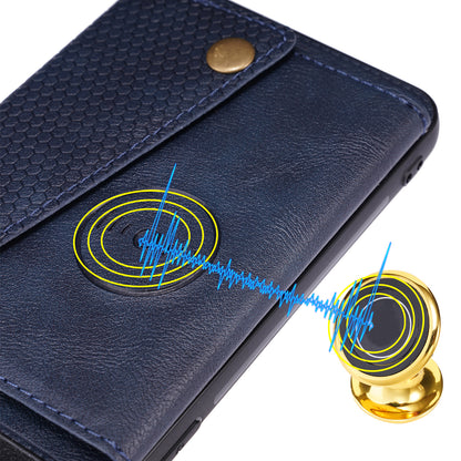 Built-in Vehicle Magnetic Sheet Card Slots Shockproof Stylish PU Leather Coated TPU Case for Honor 50