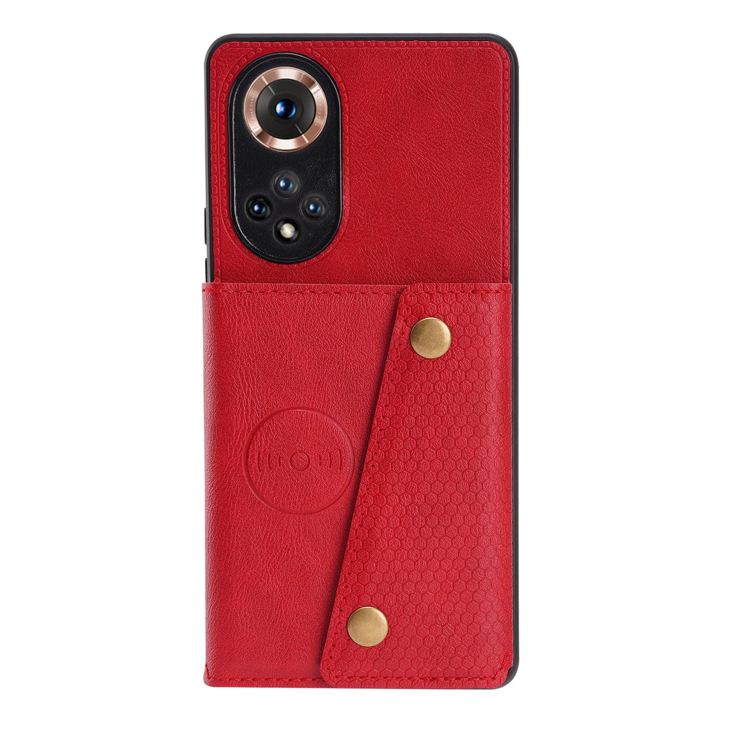 Built-in Vehicle Magnetic Sheet Card Slots Shockproof Stylish PU Leather Coated TPU Case for Honor 50