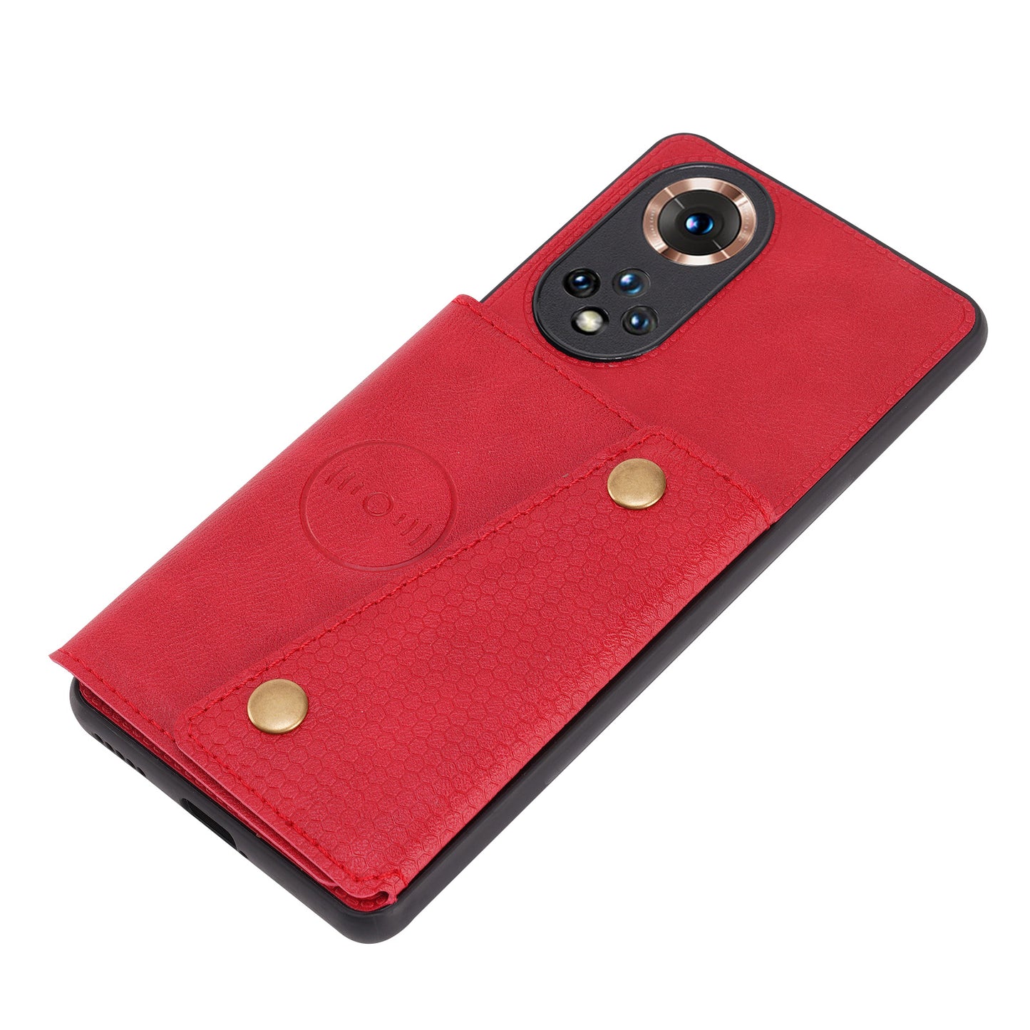 Built-in Vehicle Magnetic Sheet Card Slots Shockproof Stylish PU Leather Coated TPU Case for Honor 50