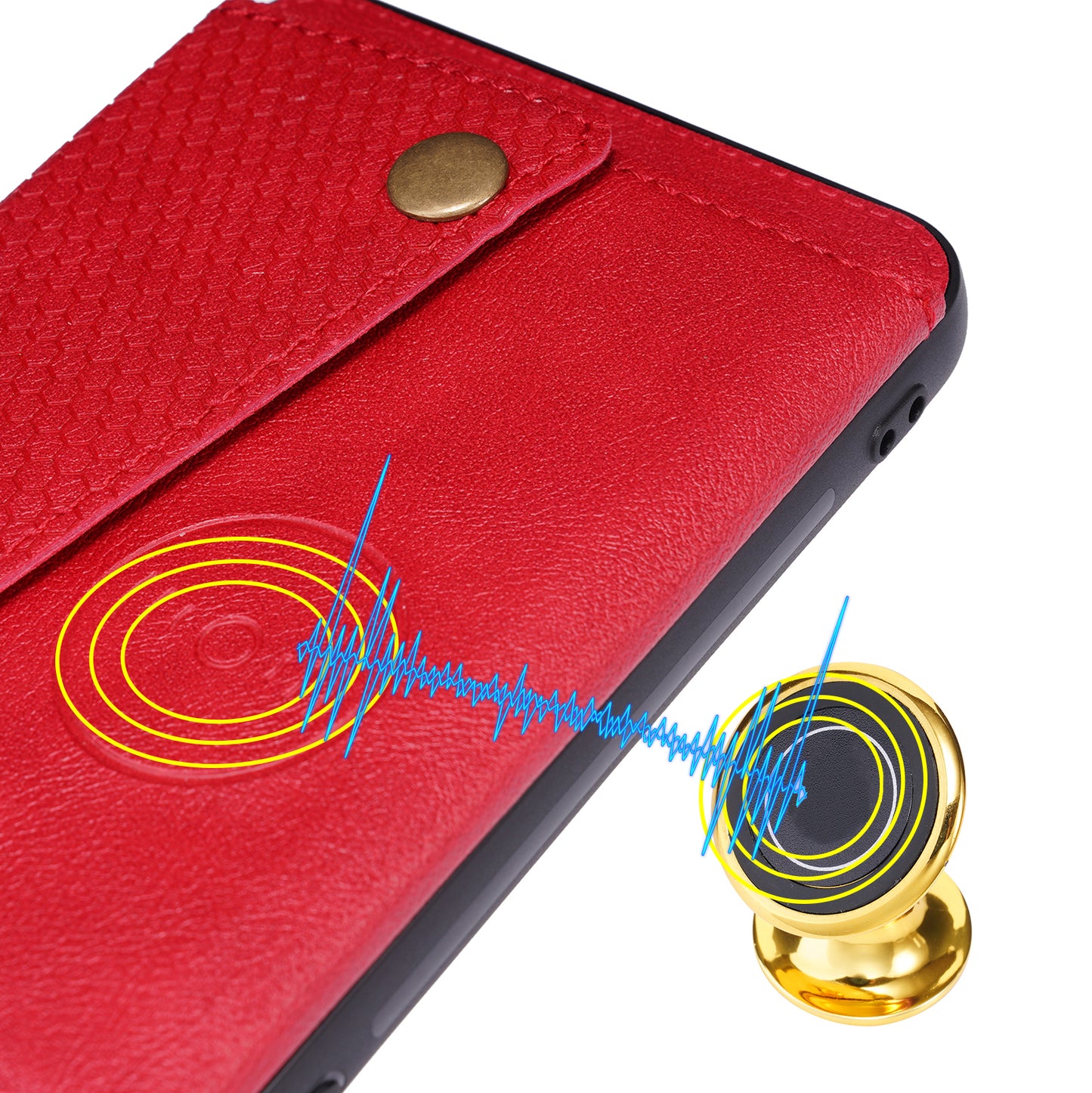 Built-in Vehicle Magnetic Sheet Card Slots Shockproof Stylish PU Leather Coated TPU Case for Honor 50