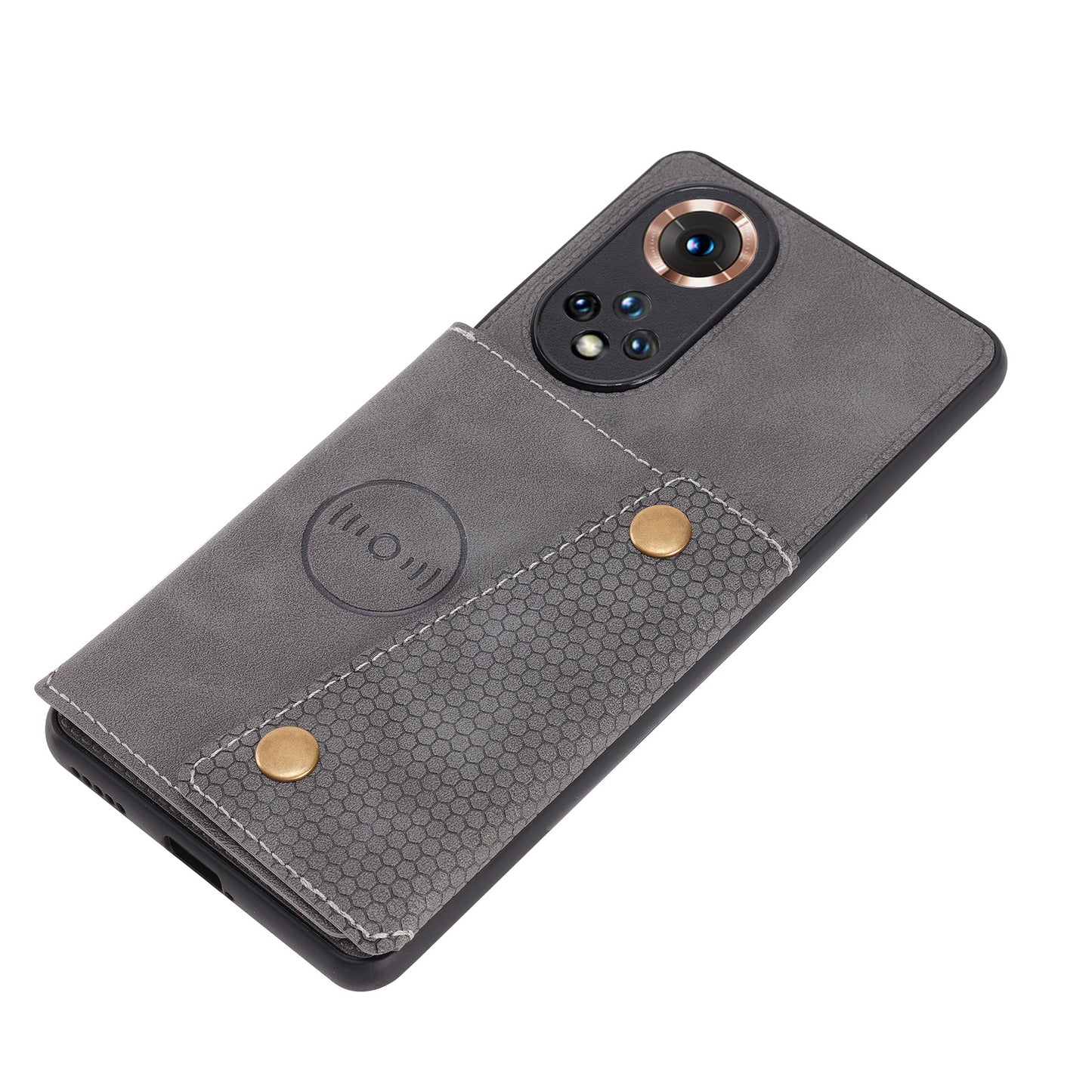 Built-in Vehicle Magnetic Sheet Card Slots Shockproof Stylish PU Leather Coated TPU Case for Honor 50