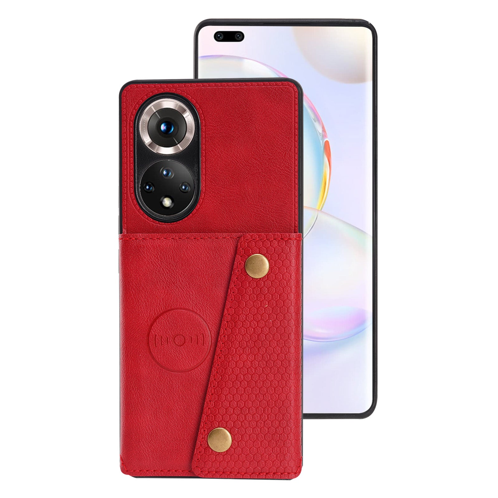 Built-in Vehicle Magnetic Sheet Card Slots Scratch-Resistant Kickstand PU Leather Coated TPU Case for Huawei nova 9 Pro/Honor 50 Pro