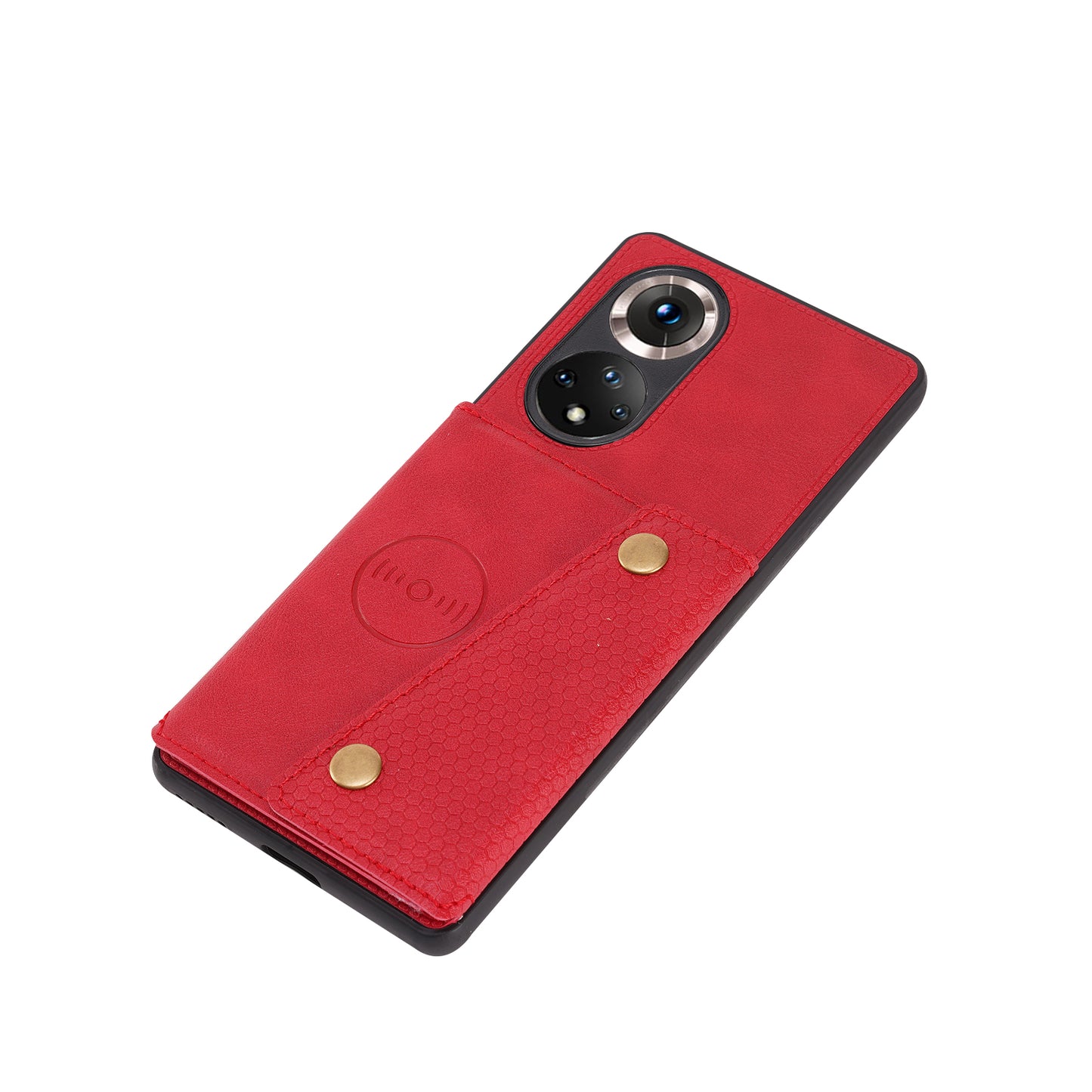Built-in Vehicle Magnetic Sheet Card Slots Scratch-Resistant Kickstand PU Leather Coated TPU Case for Huawei nova 9 Pro/Honor 50 Pro