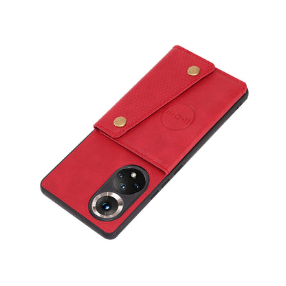 Built-in Vehicle Magnetic Sheet Card Slots Scratch-Resistant Kickstand PU Leather Coated TPU Case for Huawei nova 9 Pro/Honor 50 Pro