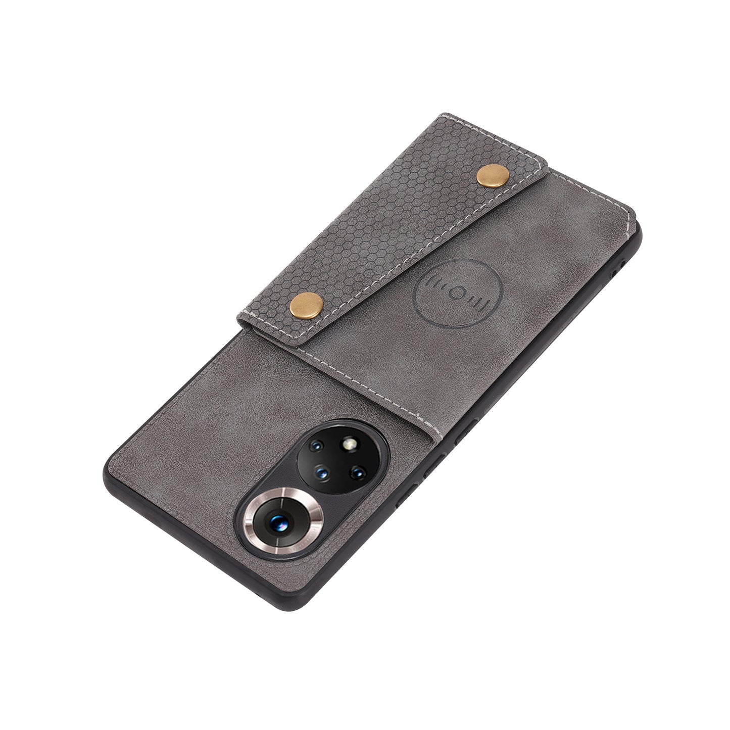 Built-in Vehicle Magnetic Sheet Card Slots Scratch-Resistant Kickstand PU Leather Coated TPU Case for Huawei nova 9 Pro/Honor 50 Pro