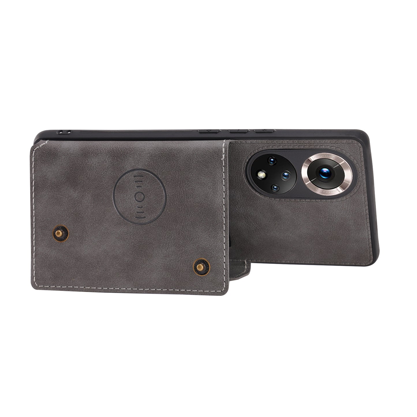 Built-in Vehicle Magnetic Sheet Card Slots Scratch-Resistant Kickstand PU Leather Coated TPU Case for Huawei nova 9 Pro/Honor 50 Pro