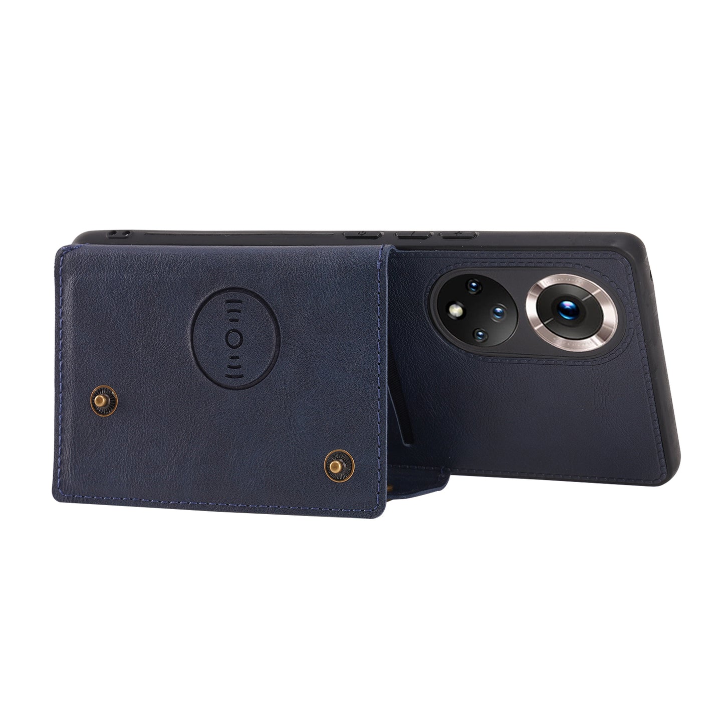 Built-in Vehicle Magnetic Sheet Card Slots Scratch-Resistant Kickstand PU Leather Coated TPU Case for Huawei nova 9 Pro/Honor 50 Pro