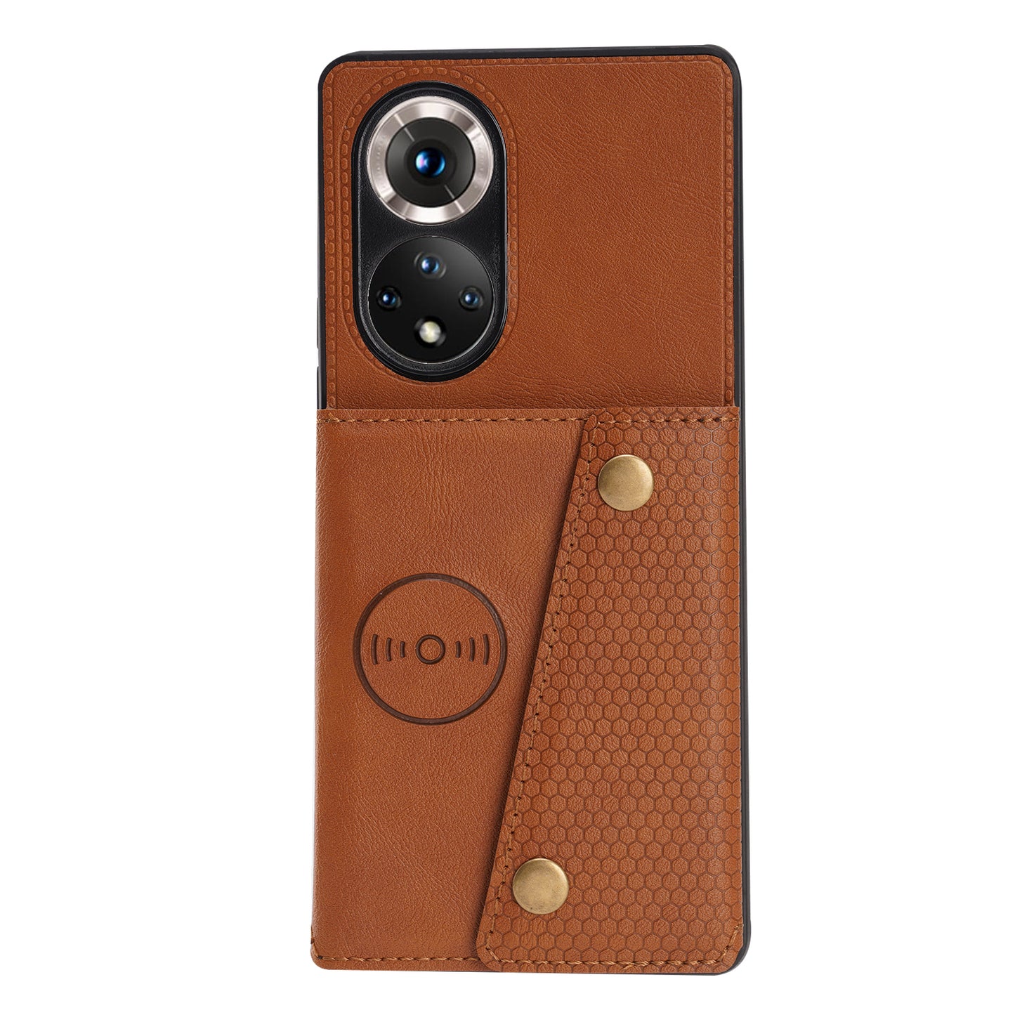 Built-in Vehicle Magnetic Sheet Card Slots Scratch-Resistant Kickstand PU Leather Coated TPU Case for Huawei nova 9 Pro/Honor 50 Pro