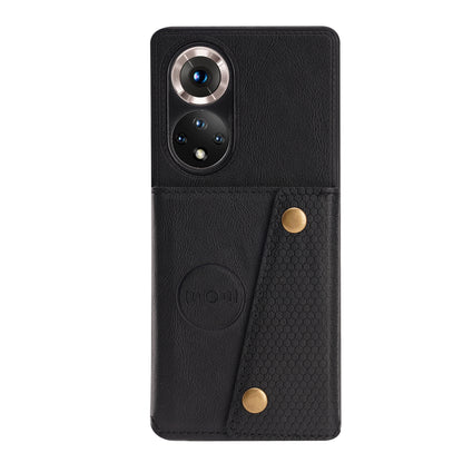 Built-in Vehicle Magnetic Sheet Card Slots Scratch-Resistant Kickstand PU Leather Coated TPU Case for Huawei nova 9 Pro/Honor 50 Pro