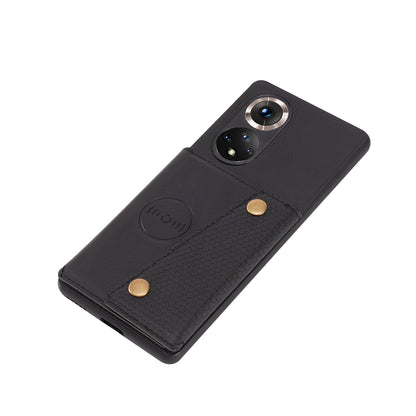 Built-in Vehicle Magnetic Sheet Card Slots Scratch-Resistant Kickstand PU Leather Coated TPU Case for Huawei nova 9 Pro/Honor 50 Pro