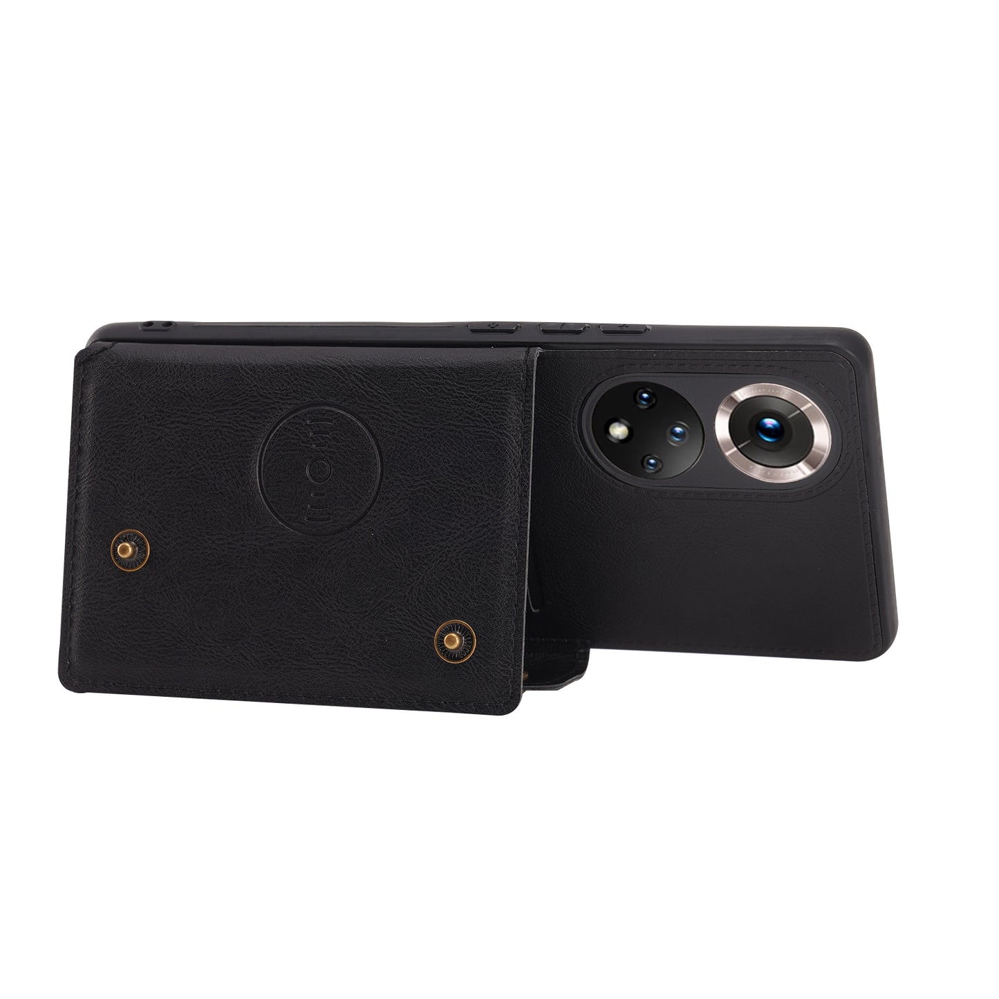 Built-in Vehicle Magnetic Sheet Card Slots Scratch-Resistant Kickstand PU Leather Coated TPU Case for Huawei nova 9 Pro/Honor 50 Pro