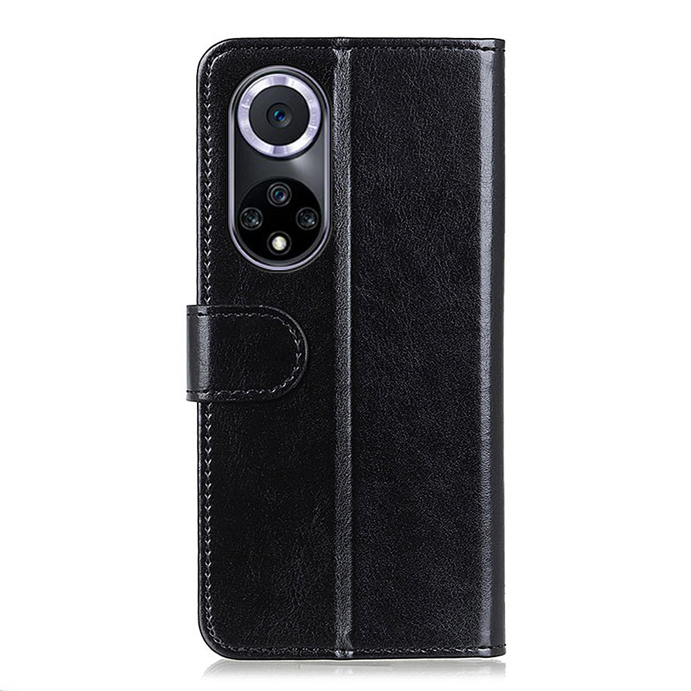 TPU + PU Leather Crazy Horse Texture Wallet Stand Case Folio Flip Magnetic Shockproof Protective Cover for Honor 50
