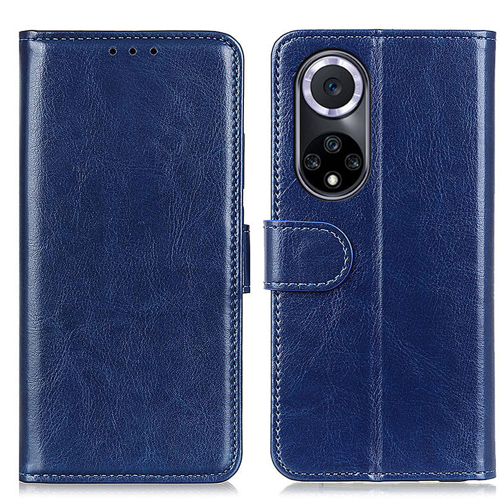 TPU + PU Leather Crazy Horse Texture Wallet Stand Case Folio Flip Magnetic Shockproof Protective Cover for Honor 50