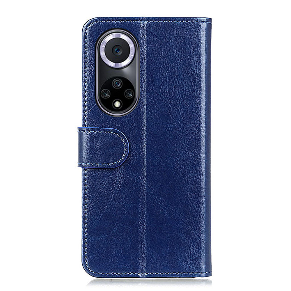 TPU + PU Leather Crazy Horse Texture Wallet Stand Case Folio Flip Magnetic Shockproof Protective Cover for Honor 50