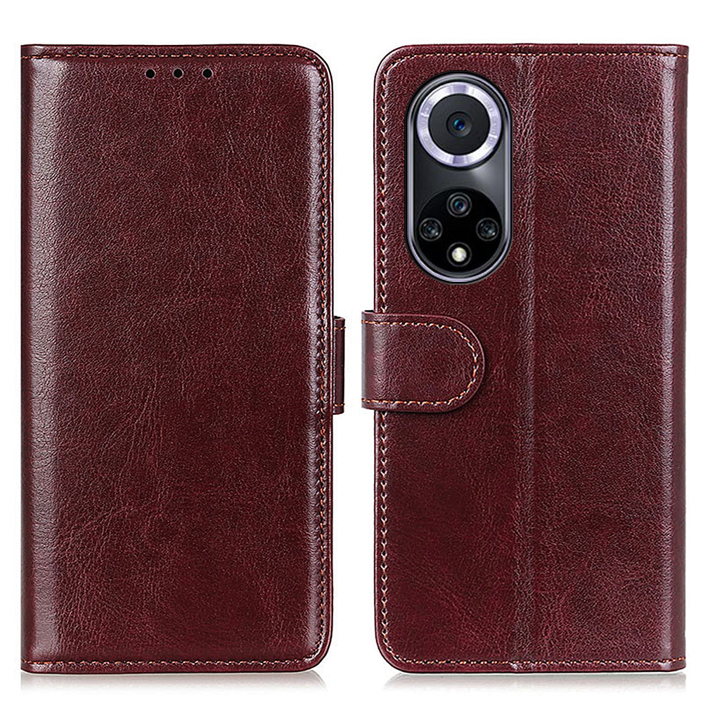 TPU + PU Leather Crazy Horse Texture Wallet Stand Case Folio Flip Magnetic Shockproof Protective Cover for Honor 50