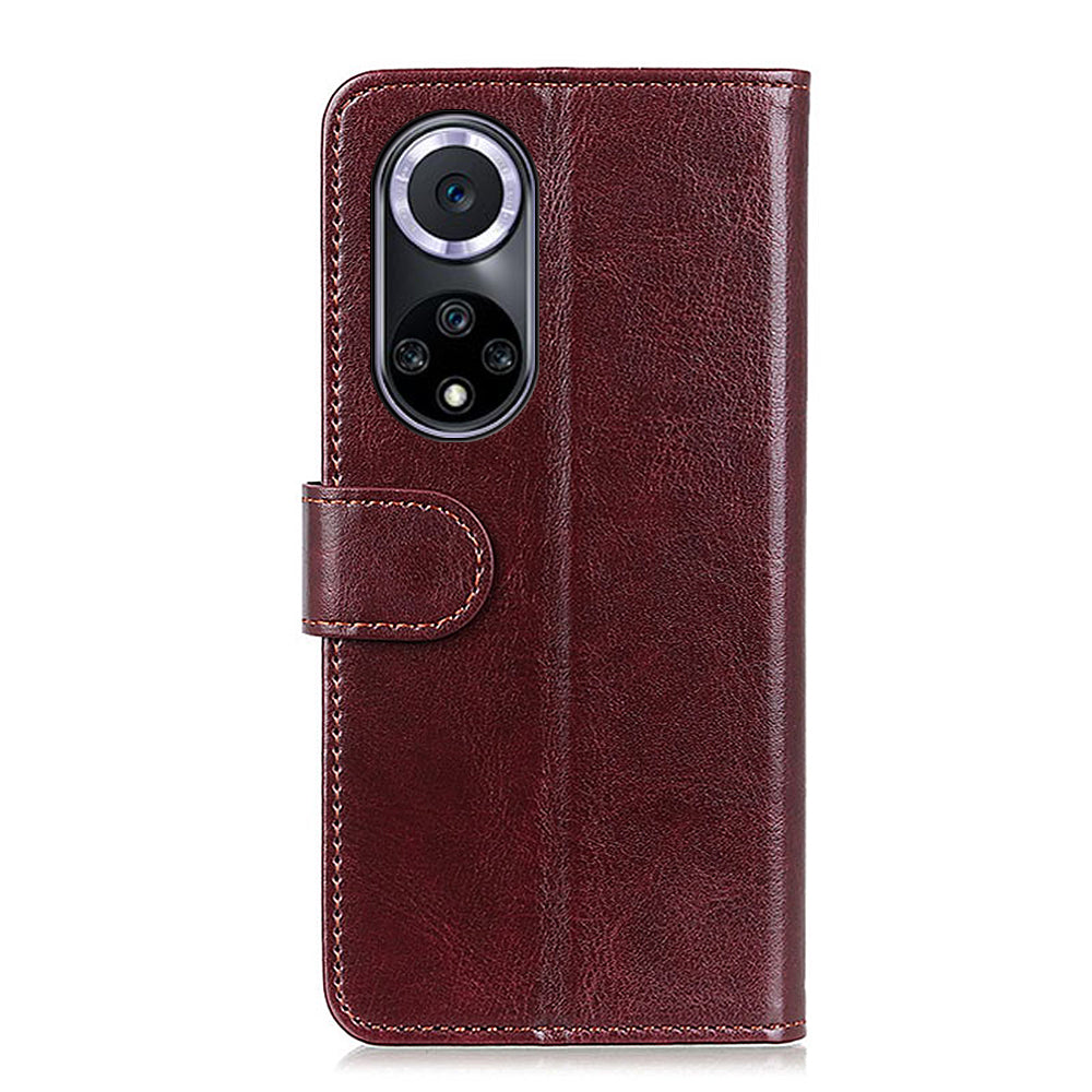 TPU + PU Leather Crazy Horse Texture Wallet Stand Case Folio Flip Magnetic Shockproof Protective Cover for Honor 50