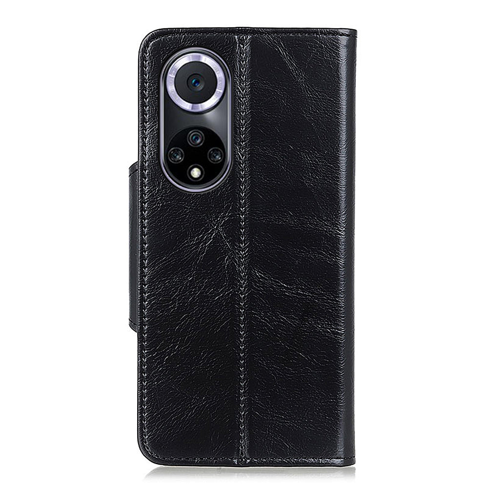 KHAZNEH Shock Resistant Magnetic Clasp Closure PU Leather Phone Cover Shell with Stand Wallet for Honor 50