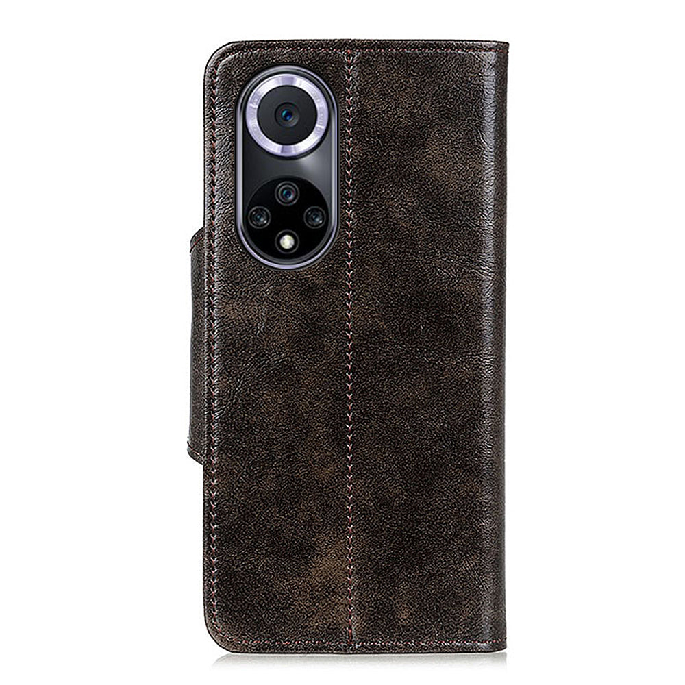 KHAZNEH Shock Resistant Magnetic Clasp Closure PU Leather Phone Cover Shell with Stand Wallet for Honor 50