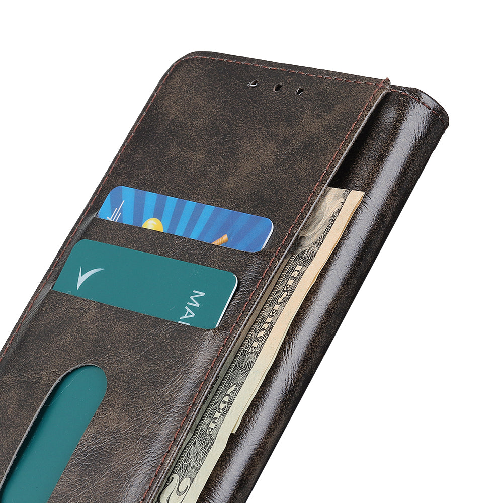 KHAZNEH Shock Resistant Magnetic Clasp Closure PU Leather Phone Cover Shell with Stand Wallet for Honor 50