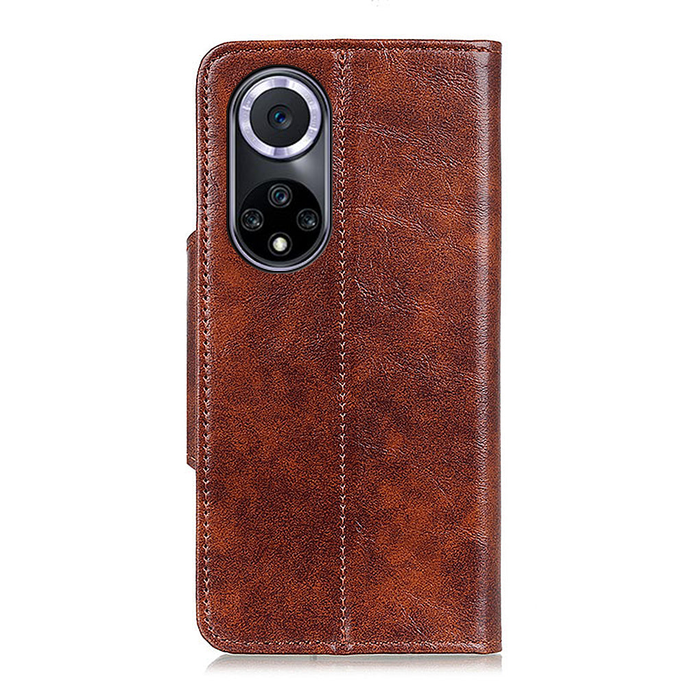 KHAZNEH Shock Resistant Magnetic Clasp Closure PU Leather Phone Cover Shell with Stand Wallet for Honor 50