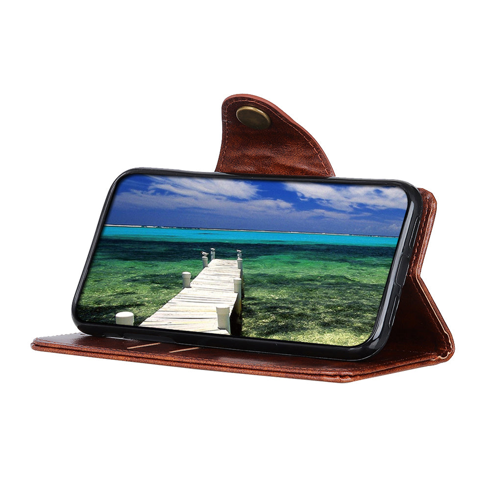 KHAZNEH Shock Resistant Magnetic Clasp Closure PU Leather Phone Cover Shell with Stand Wallet for Honor 50