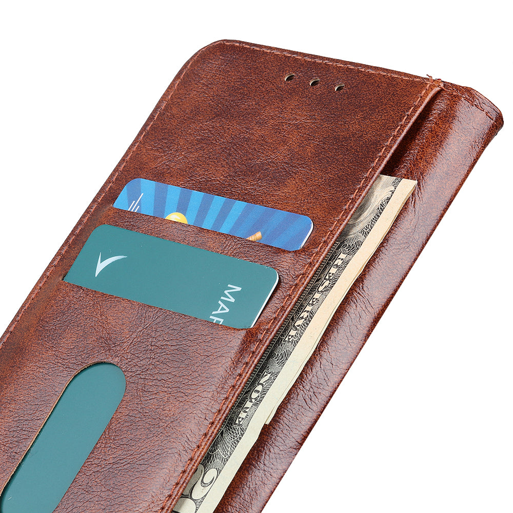 KHAZNEH Shock Resistant Magnetic Clasp Closure PU Leather Phone Cover Shell with Stand Wallet for Honor 50