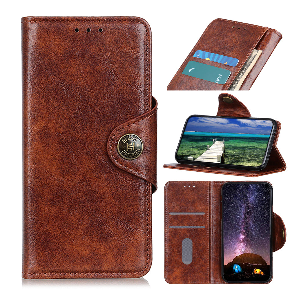 KHAZNEH Shock Resistant Magnetic Clasp Closure PU Leather Phone Cover Shell with Stand Wallet for Honor 50