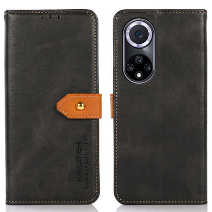 KHAZNEH Wallet Stand Magnetic Golden Clasp Shock Absorption Leather Cover Case for Honor 50