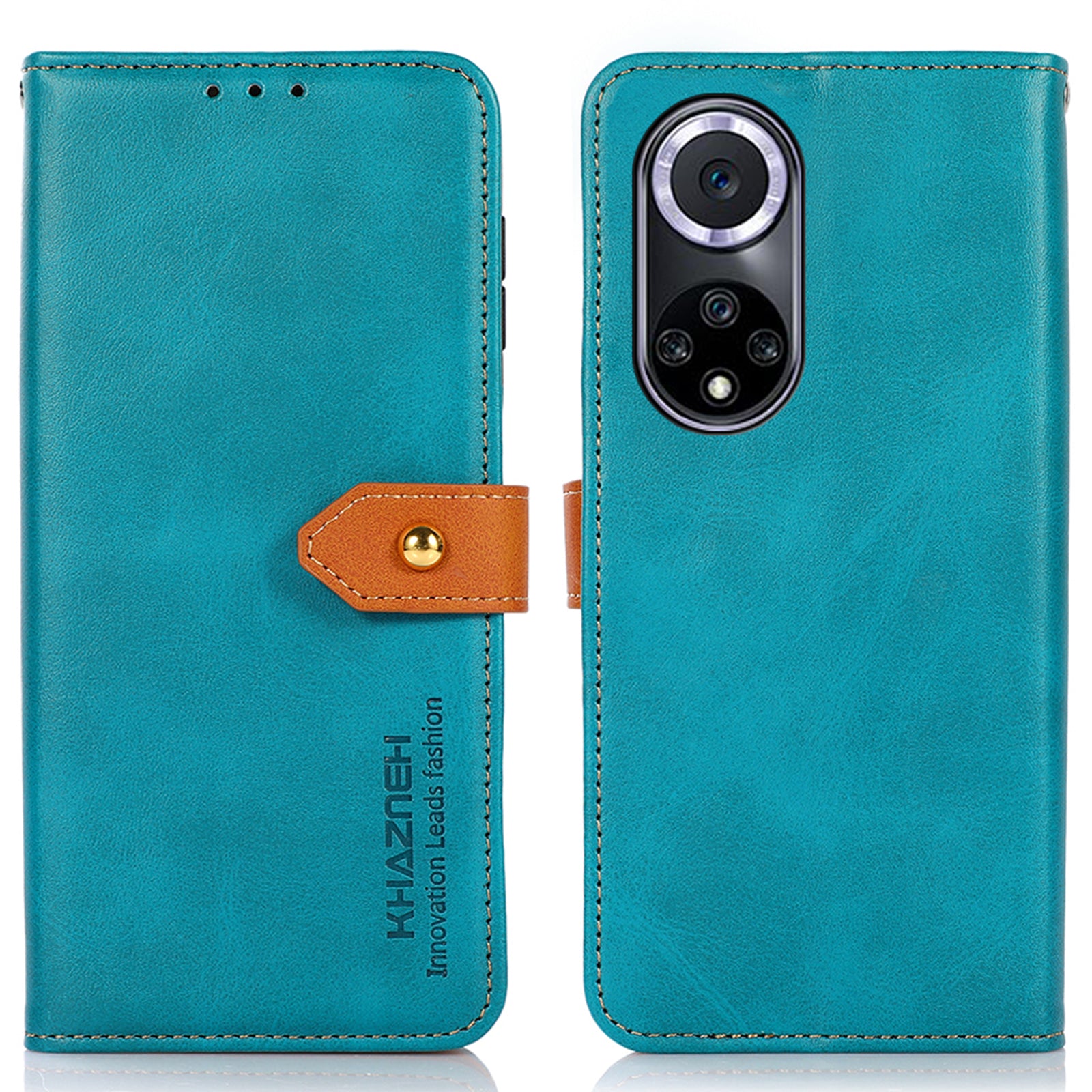 KHAZNEH Wallet Stand Magnetic Golden Clasp Shock Absorption Leather Cover Case for Honor 50
