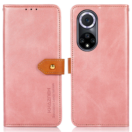 KHAZNEH Wallet Stand Magnetic Golden Clasp Shock Absorption Leather Cover Case for Honor 50