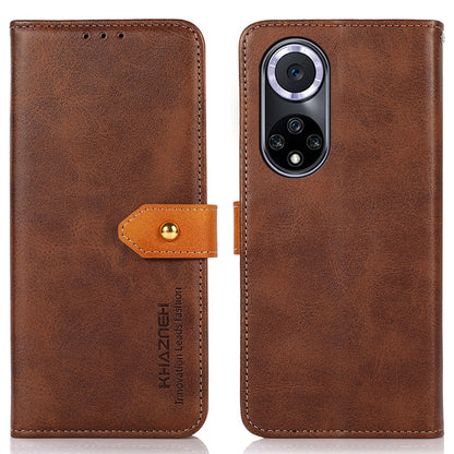 KHAZNEH Wallet Stand Magnetic Golden Clasp Shock Absorption Leather Cover Case for Honor 50