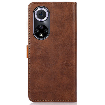 KHAZNEH Wallet Stand Magnetic Golden Clasp Shock Absorption Leather Cover Case for Honor 50