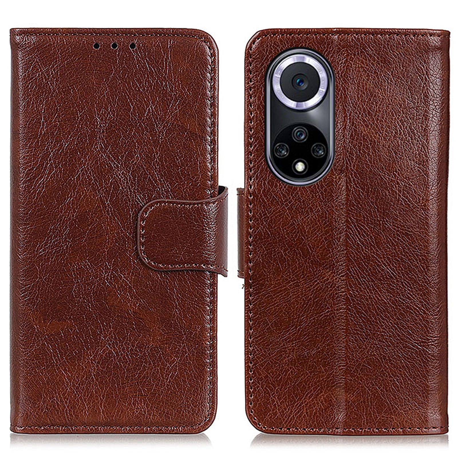 For Honor 50 Nappa Texture Split Leather Wallet Soft TPU Shockproof Protective Stand Flip Phone Case