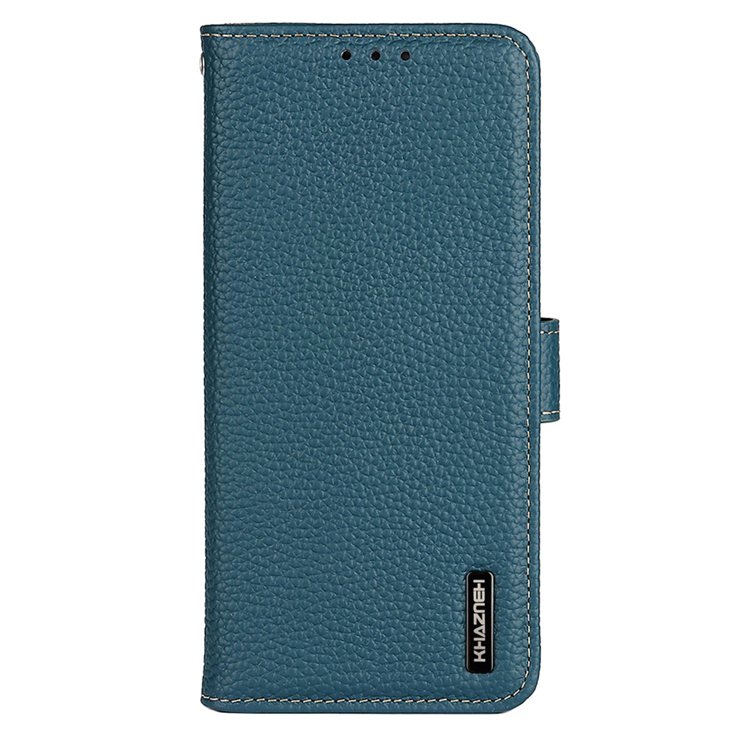 KHAZNEH Stand Litchi Texture Top Layer Flip Genuine Leather Wallet Magnetic Closure Protective Case for Honor 50