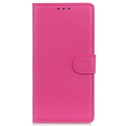 Litchi Texture Scratch Resistant Shock-absorption PU Leather Stand Wallet Phone Case Cover for Honor 50
