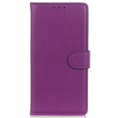 Litchi Texture Scratch Resistant Shock-absorption PU Leather Stand Wallet Phone Case Cover for Honor 50