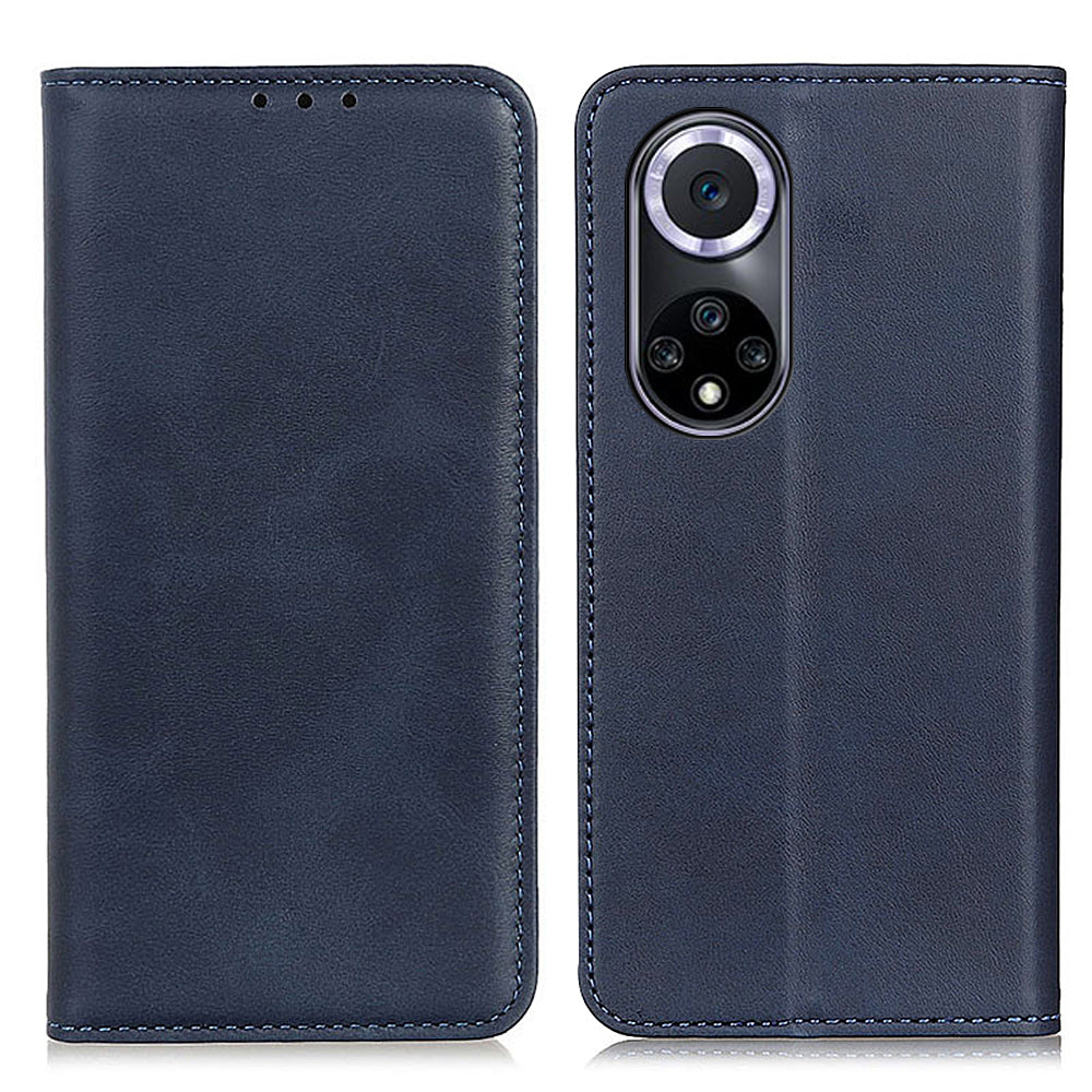 Magnetic Auto-absorbed Phone Case Shockproof Stand Split Leather Wallet Flip Phone Protective Cover for Honor 50