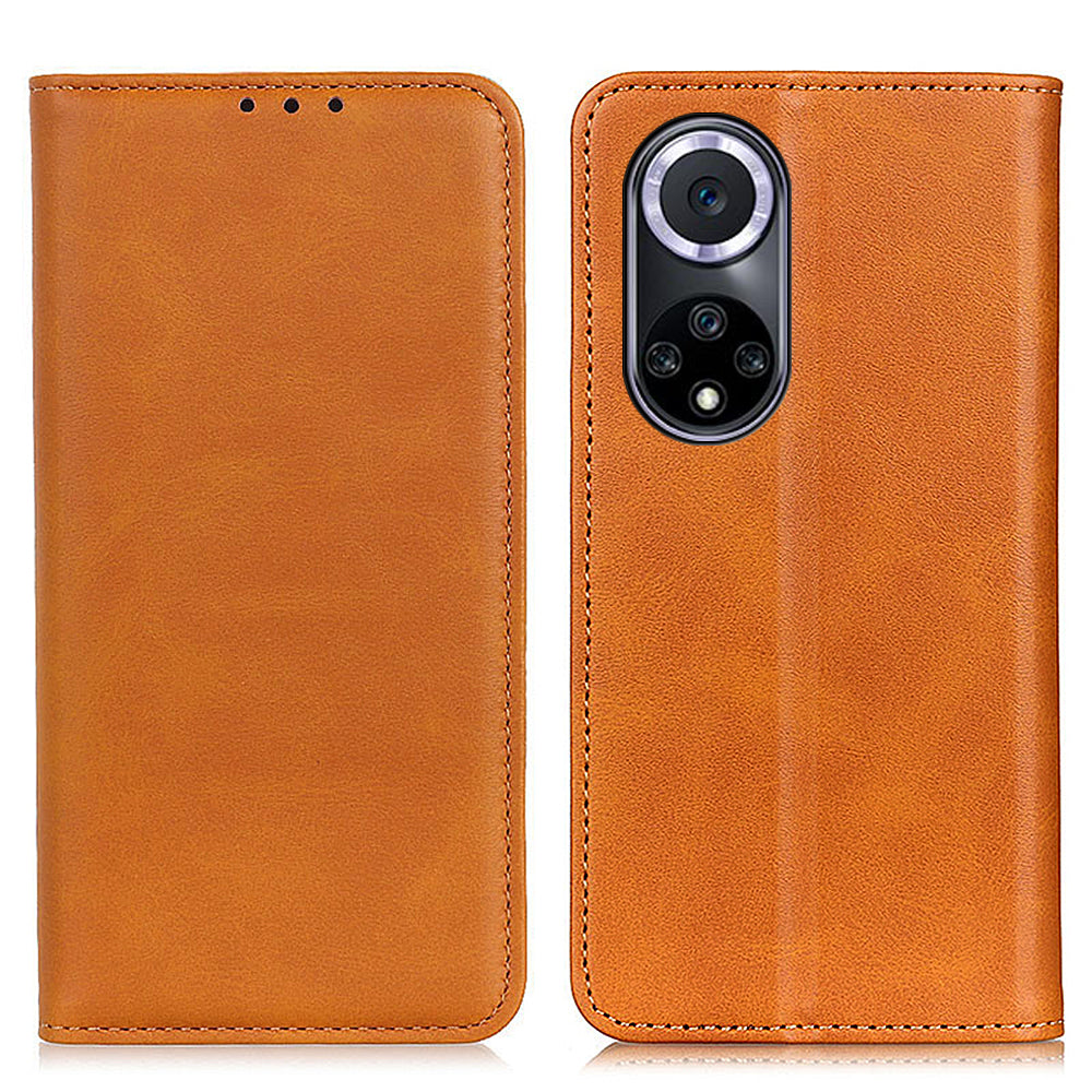 Magnetic Auto-absorbed Phone Case Shockproof Stand Split Leather Wallet Flip Phone Protective Cover for Honor 50