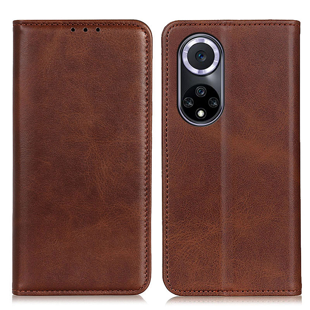 Magnetic Auto-absorbed Phone Case Shockproof Stand Split Leather Wallet Flip Phone Protective Cover for Honor 50