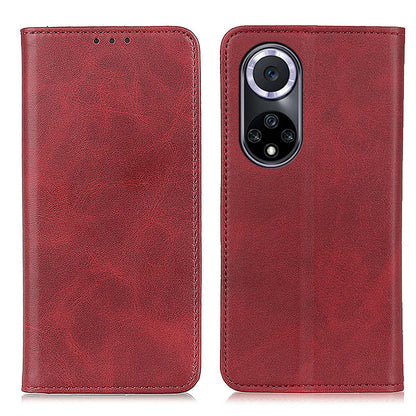 Magnetic Auto-absorbed Phone Case Shockproof Stand Split Leather Wallet Flip Phone Protective Cover for Honor 50