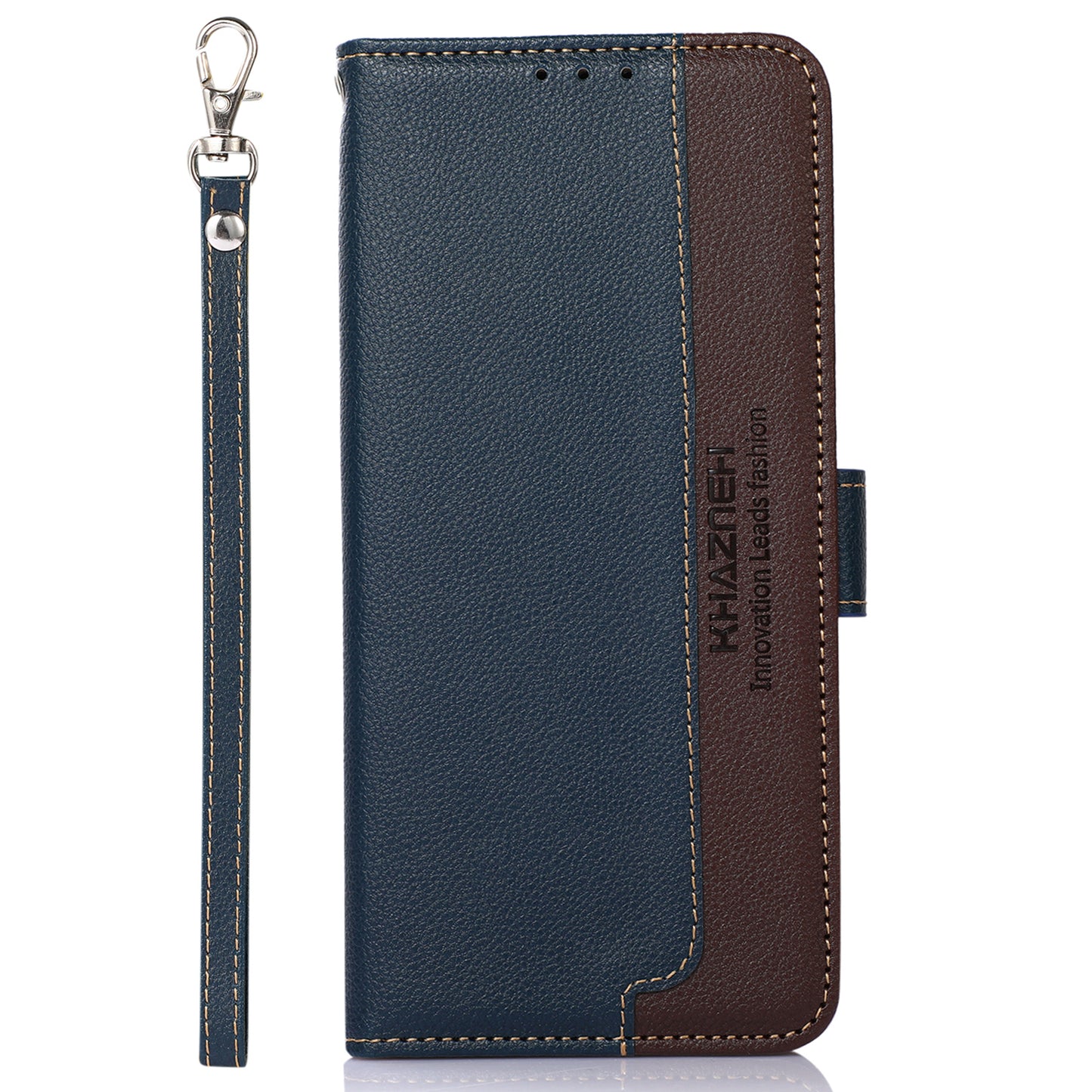 KHAZNEH RFID Blocking Litchi Texture Leather Wallet Phone Case Cover for Honor 50