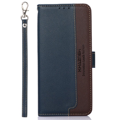 KHAZNEH RFID Blocking Litchi Texture Leather Wallet Phone Case Cover for Honor 50