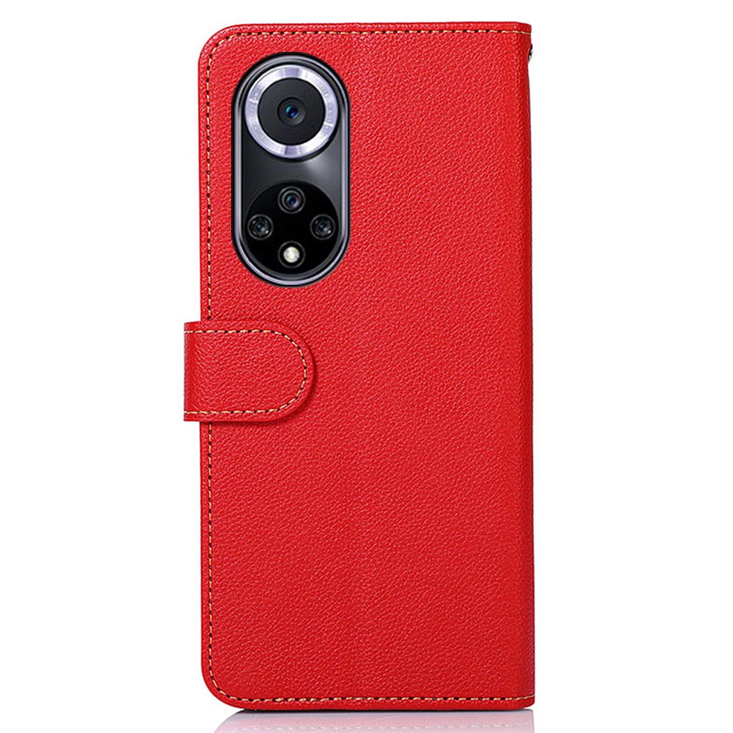 KHAZNEH RFID Blocking Litchi Texture Leather Wallet Phone Case Cover for Honor 50